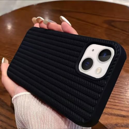 Image of Microfiber Candy Case Compatible for iPhone 13 Case Shockproof Slim Back Cover Liquid Silicone Case (Black)