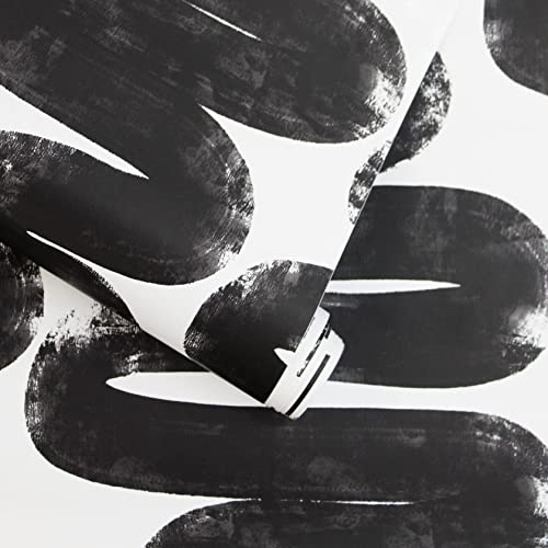 Tempaper BB14035 X Bobby Berk White & Black Wiggle Room Removable Peel And Stick Wallpaper thumb #6