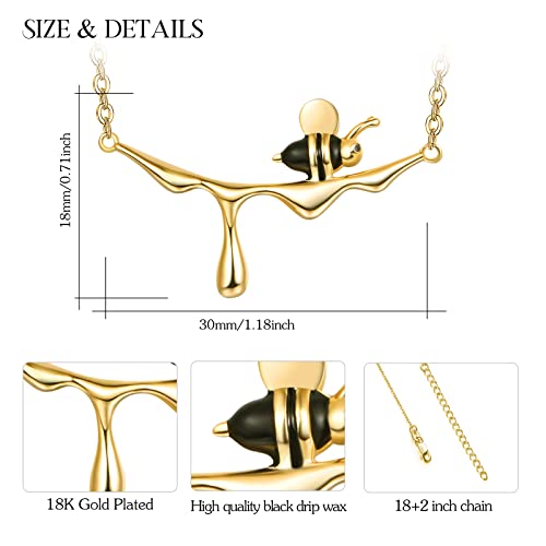 CUOKA MIRACLE Bee Necklaces for Women 925 Sterling Silver Honey Bee Pendant Necklace Animal Jewelry Lovely Gift for Friends Lover Wife4
