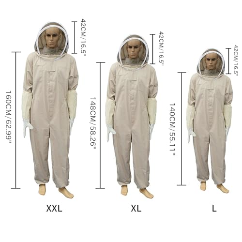 Ropa de apicultura para campo y granja: traje ventilado profesional con guantes L 5