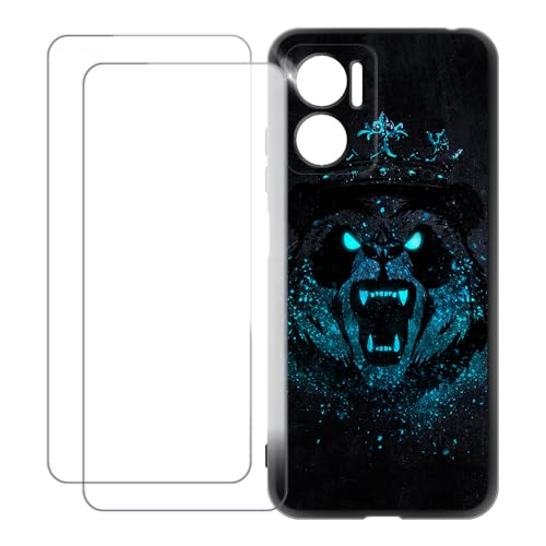 UOGNADGD Xiaomi Redmi Note 11E 5G �Ƃ̌݊������� �J�X�^���J���t���P�[�X�{�����K���X�ی�t�B����2���t�� ? �Ռ��z�������h�~ (�{���Ă���p���_)