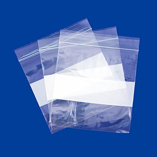 JewelrySupply Clear Plastic Reclosable Zipper Bags 4x4 W/White Block (Package of 100)