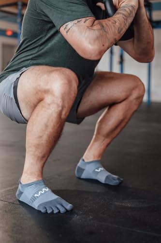 Spacer Mobility Meias de dedo unissex | Corte baixo no tornozelo, malha de algodão com 5 dedos, esti