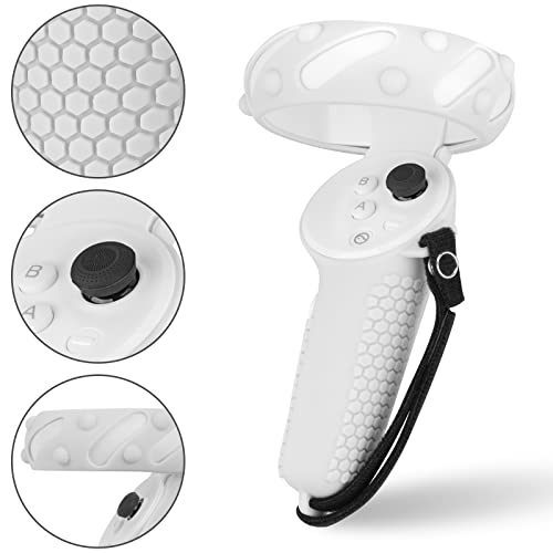 Geekria Design Controller Grip Cover Zubehör kompatibel mit Pico Neo 3, Silikon Anti-Throw Grips Protector mit verstellbaren Knöchelriemen (Weiß, 1 Paar) - Image 3