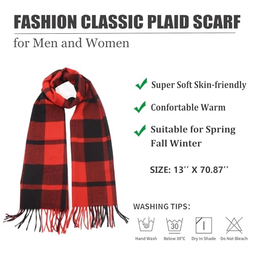 Super Soft Plaid Scarf for Women and Men-Winter Unisex Classic Tartan Plaid Scarves - Image 4