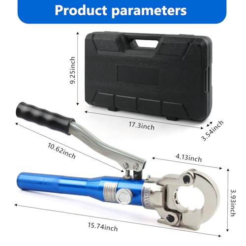 MGYOO Pro Press Copper Crimper Tool Hydraulic Copper Pipe Crimping Tool with 1/2" 3/4" 1" Jaw for Copper Tubing Propress Fittings by MGYOO - Image 3