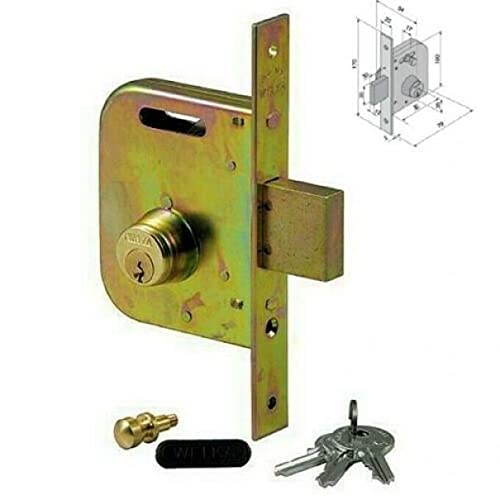 Welka 16000-10 050 Serratura per Cancelli, 2 Mandate, Scrocco, 50 mm