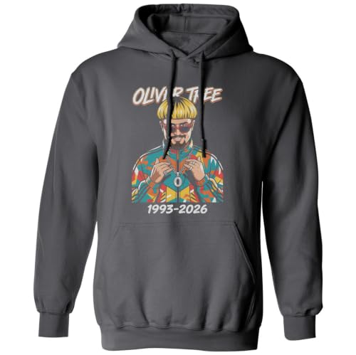 SWEET LEMONS Oliver Rest In Peace Memorial Tree Tribute Unisex Hooded Sweatshirt (Gray, Medium)
