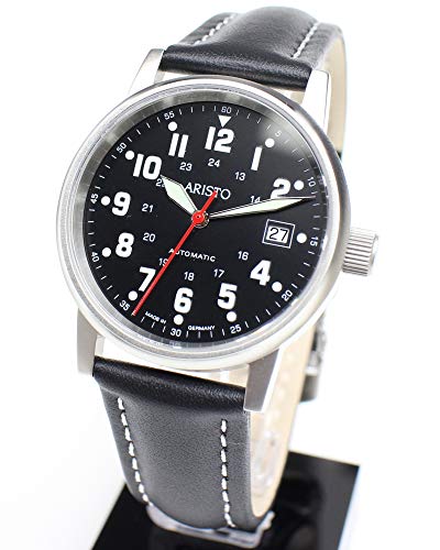 Aristo Herren Uhr Armbanduhr Fliegeruhr Automatic Leder 3H11