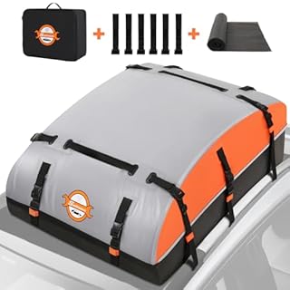 Sailnovo Rooftop Cargo Carrier Bag 21 Cubic, 1000D PVC Waterproof Vehicle Soft-Shell Carrier for Cars with/Without Roof Rack, Car Roof Storage Includes Anti-Slip Mat,10 Reinforced Straps, 6 Door Hooks