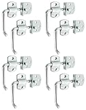QWORK Surface-Mounted Straight Side Gate Latch Set – Zinc-Coated Metal Locking Hook for Trailers, Wood Gates & Sheds