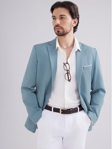 MAGE MALE Men's Two Button Blazer Casual Sport Coats Solid Color Suit Jacket3