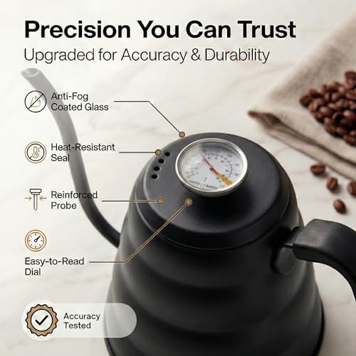 Image of Barista Warrior Gooseneck Kettle, 1.2L Pour Over Kettle, Matte Black