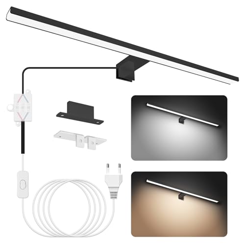NIORSUN Lampe Miroir Salle de Bain LED 15W 60cm Double Température de Couleur 4000K 6000K, 1500LM Indice D'étanchéité IP44 Applique Murale Salle de Bain, Luminaire Salle de Bain, Spot Salle de Bain