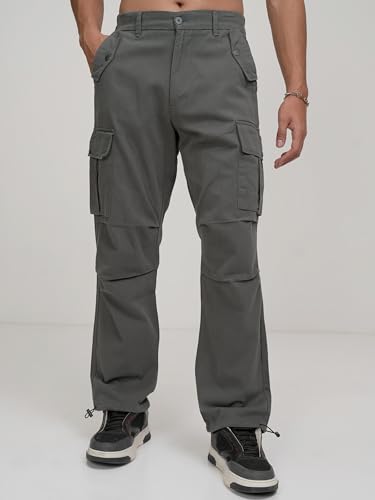 Image of Highlander Men's Utility Pocket Cargo Trousers |Parachute Cargo Trousers |Durable & Functional | Outdoor Ready | Trouser for Men | Men Trousers