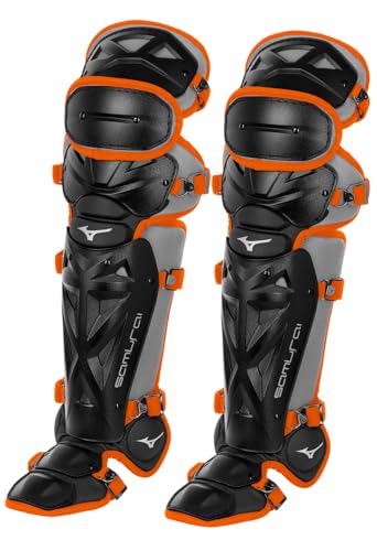 Mizuno Samurai Youth jambières de baseball absorbant les chocs avec coque ventilée 36,8 cm