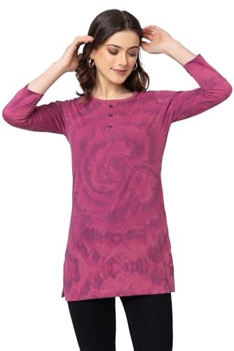 Image of Women Regular Fit Henley All Over Print T-Shirt (Combo of 2) | Small-5XL