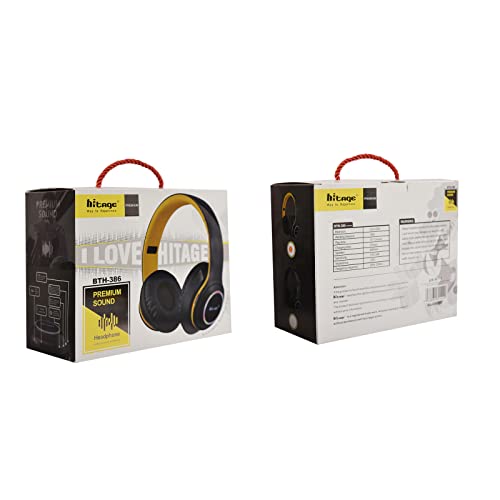 Image of Hitage BTH-386 Premium Headphone Clear Bass & Sound Colorful Gleming Light 12 Hours Playtime Bluetooth Headset