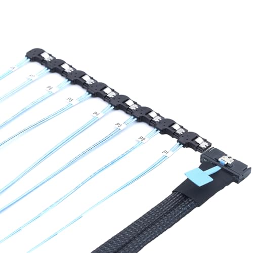 Cable Convertidor MCIO PCIe Slimline SFF-8654 8i a 8x SATA 7P Ángulo Recto 0.5m miniatura 3