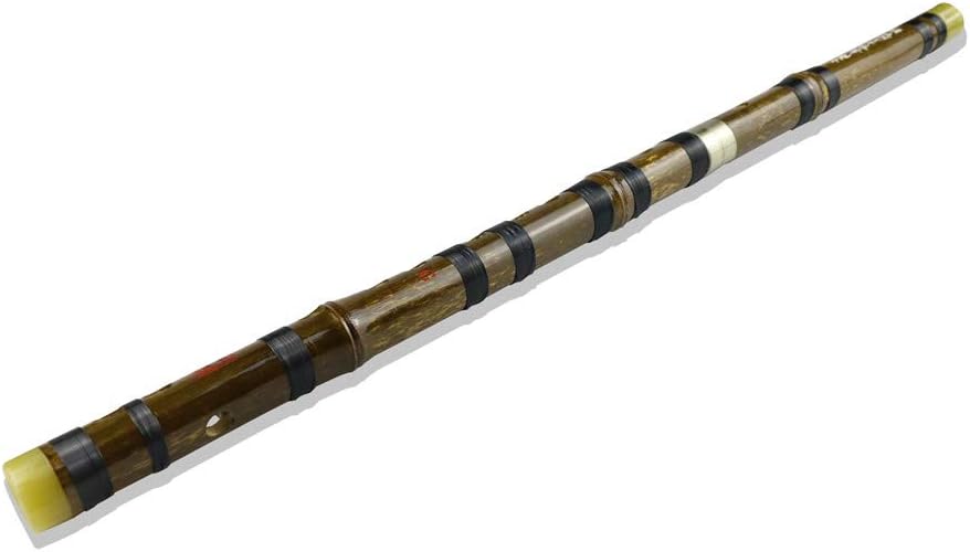 G Key Dizi Black Bamboo Flute with Free Membrane & Glue & Protector Set Traditional Chinese Instrument (Key of G/Black Bamboo)