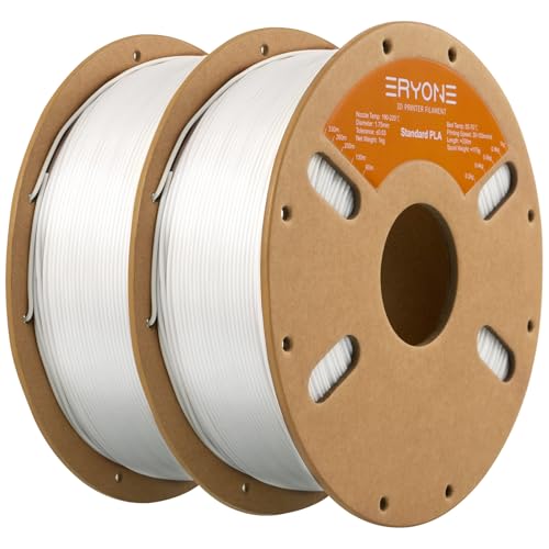 Image of ERYONE PLA Filament 3D Printer PLA Filament 1.75mm + /- 0.03mm, PLA Filament 2KG Cardboard Spool(2.2LBS), White