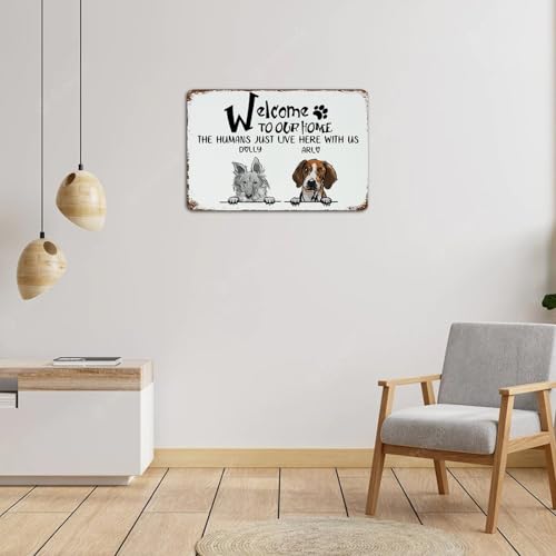 Panneau en métal Welcome to Our Home plaque aluminium de décoration mur