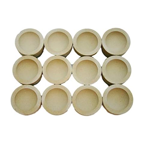 Lot of 12 - # 8AM Mabor Cupel 1-3/4" Gold-Assay-Smelting-Refining-Melting-Cupels Cover