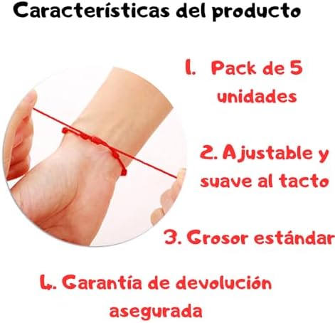 Pack de 5 Pulseras de Hilo Rojo 41hJOTELmaL. AC SR38. SL1000