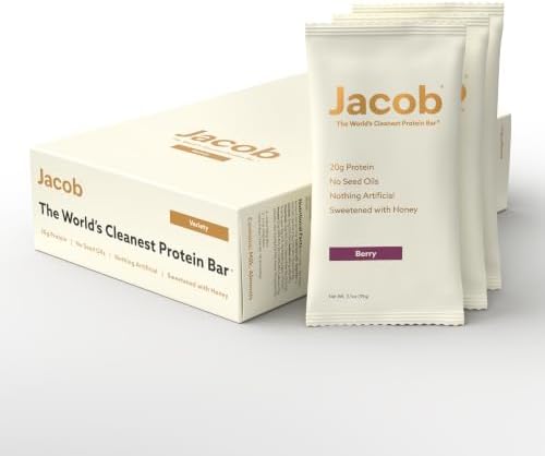 Jacob Bars, 20g Protein, Variety Pack 9pk - Grass-Fed, Seed Oil Free