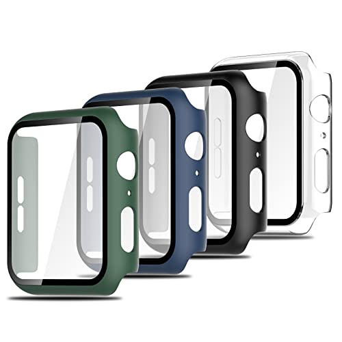 Simpeak 4 Pack Protector de Pantalla de Cristal Templado Compatible con Apple Watch SE 3(2025) /SE 2 /SE/Series 6/5/4 44mm - Carcasa Protector General para HD PC Duro HD Ultra-Thin Anti-Rasguños