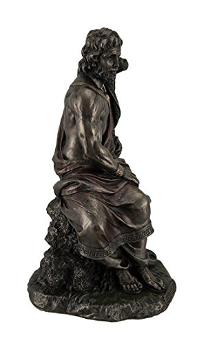 Estatua de Asclepio Dios Griego Medicina Bronce 10 pulg miniatura 2