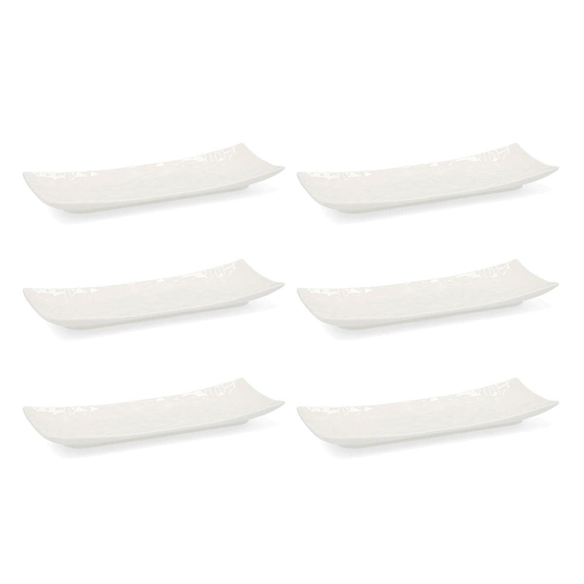 Quid Set 6 assiettes présentation rectangulaire porcelaine blanche select