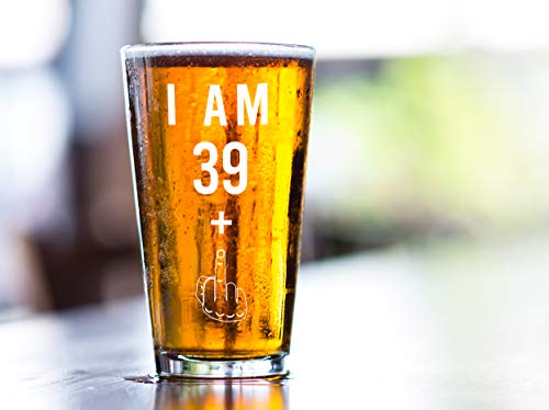 39 + One Middle Finger 40Th Birthday Gifts For Men Women Beer Glass – Funny 40 Year Old Presents - 16 Oz Pint Glasses Party Decorations Supplies - Craft Beers Gift Ideas For Dad Mom Husband Wife 40 Th #TOP1