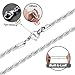 LOYALLOOK 6PCS Silver Chain for Men Women Stainless Steel Cross Chain Layered Cuban Link Figaro Snake Box Necklace Cross Pendant Necklace, 18-20in