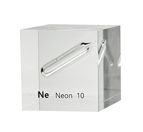 Neon Gas Ampule in 50mm (2x2in) Acrylic Cube for Element Collection