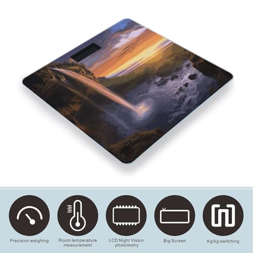 Báscula digital de baño con pantalla LED y plataforma de vidrio templado miniatura 3