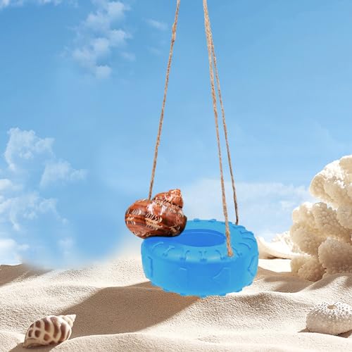 Neeenn Hermit Crab Tire Swing Toy, Hermit Crab Climbing Toy, Reptile Tank Aquarium Decoration Accessory, Suitable for Small to Medium Sized Hermit Crabs, 3.7 Inches in Diameter