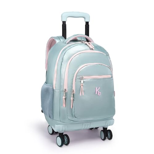 Mochila Infantil Menina Kika Metalizada 4 Rodas Escolar (Verde)