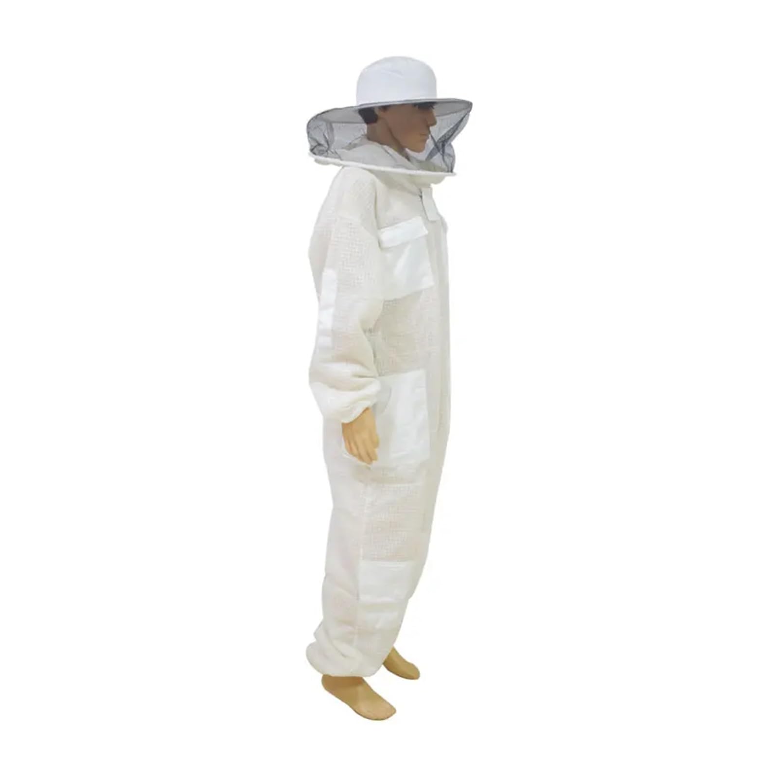 Tuta da apicoltore, Tuta da coltore ventilata traspirante a 3 strati con velo rotondo Indumenti protettivi anti-ape for coltore professionale per apicoltore da giardino e apicoltore(L)