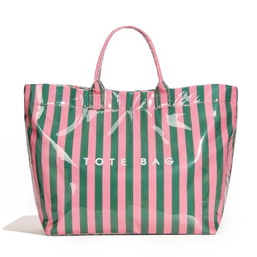 Image of Lushandy PVC Tote Bag for Women Jelly Beach Bag Top Handle Hobo Handbag | Water-Resistant, Wipe Clean, Lightweight