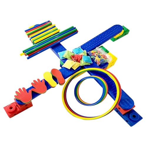 Carnival Outdoor Games Combo Set, Cornhole Bean Bag Ring Toss Games Plastic Cones Game Carnival Games with Mesh Bag for Kids Adults Indoor Outdoor Birthday Party Field Day Game Supplies