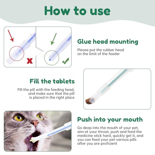2 Stück Tabletteneingeber Katze Dogs Pet Feeder Tablettengeber für Katzen Pill Assist Katze Tablettengeber Katze,Tabletteneingeber für Katzen,Haustier Pet Pillenwerfer Wiederverwendbare Pusher Tablet