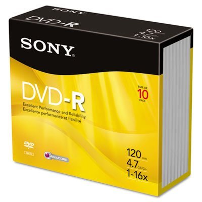 Son10Dmr47R4Us Disc Dvd R 10Pk Jewel Cse by Sony