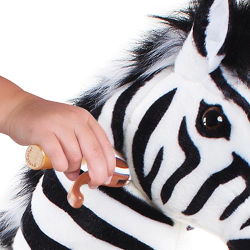 Image of PonyCycle Zebra Kids Ride on Toys Kids Scooters Classic Model U (with Brake / 36 inch Height /Size 4 for Age 4-8) Pony Cycle Ride on Zebra Plush Toy Stuffed Animal Toy Model Ux468