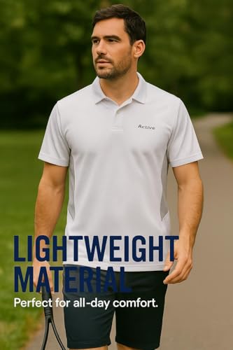 Image of Raves Mens Performance Collared Polo Shirt | Quick Dry, Lightweight, Breathable Sports & Everyday Wear Polo | Athletic Fit