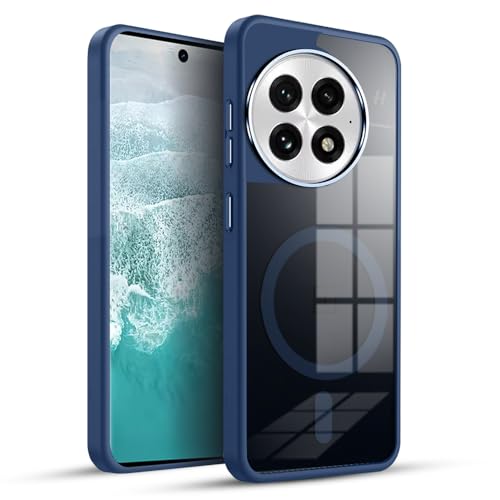 Image of KARWAN Translucent Hybrid Back Case Cover Compatible with Oneplus 13R Shockproof Case with Camera Protection, N52 Magnet Cover Case with Magnetic MagEaze Wireless Charging Cover (Blue)