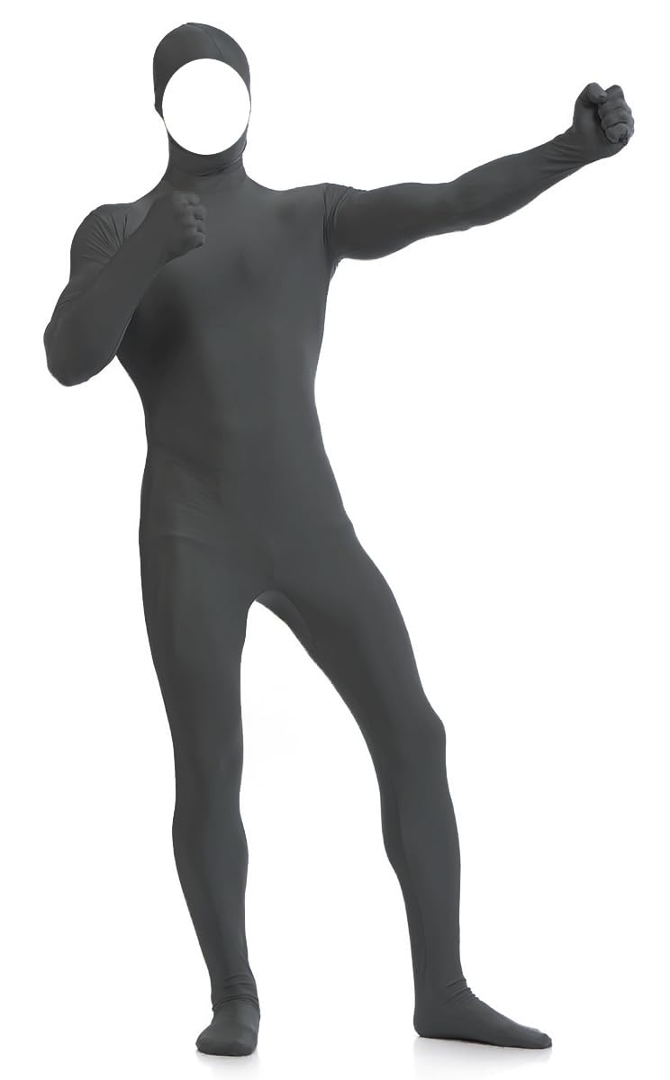 Aniler Men's and Women's Spandex Open Face Full Body Zentai Costume Bodysuit