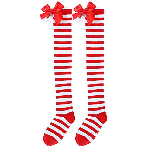 Image of Zando Womens Stripes Thigh High Socks Thigh Highs Casual Knee High Stockings