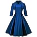 Produktbild Zegeey Sommer Damen 50er Retro Vintagekleid Rockabilly Cocktail Kleid Partykleider Petticoat 3/4 Arm Retro Kleid für Brautjunfer Hochzeit Karneval Fasching Fasnacht