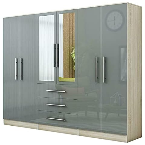 Unique Furnishings Gloss Grey Large Wardrobe Cover